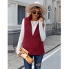 Zeagoo Vest For Women Sleeveless Sherpa Fleece Jackets Zip Up Fall Coats(Wine Red)