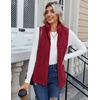 Zeagoo Vest For Women Sleeveless Sherpa Fleece Jackets Zip Up Fall Coats(Wine Red)