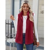 Zeagoo Vest For Women Sleeveless Sherpa Fleece Jackets Zip Up Fall Coats(Wine Red)