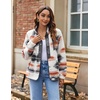 Zeagoo Women Fleece Jacket Western Aztec Print Snap Button Down Outerwear(Apricot)