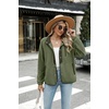Zeagoo Women Fleece Jacket Western Aztec Print Snap Button Down Outerwear(Army Green)