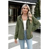 Zeagoo Women Fleece Jacket Western Aztec Print Snap Button Down Outerwear(Army Green)