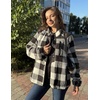 Zeagoo Women Fleece Jacket Western Aztec Print Snap Button Down Outerwear(Black and White)