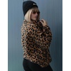 Zeagoo Women Fleece Jacket Western Aztec Print Snap Button Down Outerwear(Leopard Print)