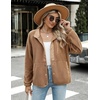 Zeagoo Women Fleece Jacket Western Aztec Print Snap Button Down Outerwear(Light Brown)