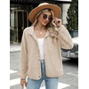 Zeagoo Women Fleece Jacket Western Aztec Print Snap Button Down Outerwear(Light Khaki)