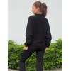 Zeagoo Women Fleece Jacket Western Aztec Print Snap Button Down Outerwear(Solid Black)