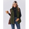 Zeagoo Women Oversized Puffer Vest Stand Collar Zip Up Sleeveless Outerwear(Army Green)