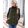 Zeagoo Women Oversized Puffer Vest Stand Collar Zip Up Sleeveless Outerwear(Army Green)