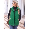 Zeagoo Women Oversized Puffer Vest Stand Collar Zip Up Sleeveless Outerwear(Bright Green)