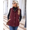 Zeagoo Women Oversized Puffer Vest Stand Collar Zip Up Sleeveless Outerwear(Burgundy)