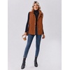Zeagoo Women Oversized Puffer Vest Stand Collar Zip Up Sleeveless Outerwear(Camel)