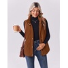 Zeagoo Women Oversized Puffer Vest Stand Collar Zip Up Sleeveless Outerwear(Camel)