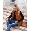 Zeagoo Women Oversized Puffer Vest Stand Collar Zip Up Sleeveless Outerwear(Camel)