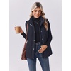 Zeagoo Women Oversized Puffer Vest Stand Collar Zip Up Sleeveless Outerwear(Dark Blue)