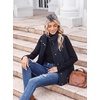 Zeagoo Women Oversized Puffer Vest Stand Collar Zip Up Sleeveless Outerwear(Dark Blue)