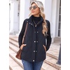 Zeagoo Women Oversized Puffer Vest Stand Collar Zip Up Sleeveless Outerwear(Dark Blue)