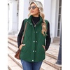 Zeagoo Women Oversized Puffer Vest Stand Collar Zip Up Sleeveless Outerwear(Green)
