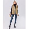 Zeagoo Women Oversized Puffer Vest Stand Collar Zip Up Sleeveless Outerwear(Light Khaki)