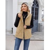 Zeagoo Women Oversized Puffer Vest Stand Collar Zip Up Sleeveless Outerwear(Light Khaki)
