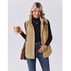 Zeagoo Women Oversized Puffer Vest Stand Collar Zip Up Sleeveless Outerwear(Light Khaki)