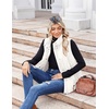 Zeagoo Women Oversized Puffer Vest Stand Collar Zip Up Sleeveless Outerwear(Off-white)