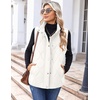 Zeagoo Women Oversized Puffer Vest Stand Collar Zip Up Sleeveless Outerwear(Off-white)