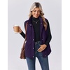 Zeagoo Women Oversized Puffer Vest Stand Collar Zip Up Sleeveless Outerwear(Purple)