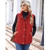 Zeagoo Women Oversized Puffer Vest Stand Collar Zip Up Sleeveless Outerwear(Red)