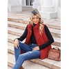 Zeagoo Women Oversized Puffer Vest Stand Collar Zip Up Sleeveless Outerwear(Red)