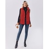 Zeagoo Women Oversized Puffer Vest Stand Collar Zip Up Sleeveless Outerwear(Red)