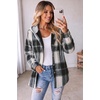 Zeagoo Women Plaid Shacket Fleece Hooded Winter Coat Warm Jackets(Black)