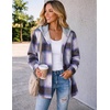 Zeagoo Women Plaid Shacket Fleece Hooded Winter Coat Warm Jackets(Purple)