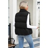 Zeagoo Women Puffer Vest Cropped Winter Outerwear Warm Coat(A-black)