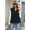 Zeagoo Women Puffer Vest Cropped Winter Outerwear Warm Coat(A-black)