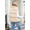 Zeagoo Women Puffer Vest Cropped Winter Outerwear Warm Coat(Beige)