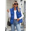 Zeagoo Women Puffer Vest Cropped Winter Outerwear Warm Coat(Blue)