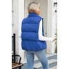 Zeagoo Women Puffer Vest Cropped Winter Outerwear Warm Coat(Blue)