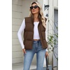 Zeagoo Women Puffer Vest Cropped Winter Outerwear Warm Coat(Brown)