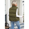 Zeagoo Women Puffer Vest Cropped Winter Outerwear Warm Coat(Green)