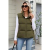 Zeagoo Women Puffer Vest Cropped Winter Outerwear Warm Coat(Green)
