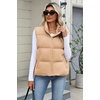 Zeagoo Women Puffer Vest Cropped Winter Outerwear Warm Coat(Khaki)