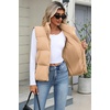 Zeagoo Women Puffer Vest Cropped Winter Outerwear Warm Coat(Khaki)