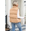 Zeagoo Women Puffer Vest Cropped Winter Outerwear Warm Coat(Khaki)