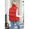 Zeagoo Women Puffer Vest Cropped Winter Outerwear Warm Coat(Red)