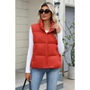 Zeagoo Women Puffer Vest Cropped Winter Outerwear Warm Coat(Red)