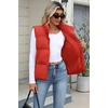 Zeagoo Women Puffer Vest Cropped Winter Outerwear Warm Coat(Red)