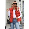 Zeagoo Women Puffer Vest Cropped Winter Outerwear Warm Coat(Red)