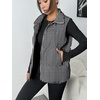 Zeagoo Women Puffer Vest Lightweight Stand Collar Sleeveless Winter Warm Zip Up Padded Outerwear Jackets with Pockets S-XXL(Black White Plaid)