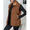 Zeagoo Women Puffer Vest Lightweight Stand Collar Sleeveless Winter Warm Zip Up Padded Outerwear Jackets with Pockets S-XXL(Brown)